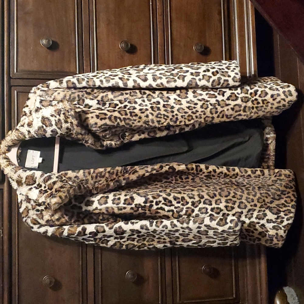 Faux fur jaguar print women's Jackie, Loft brand